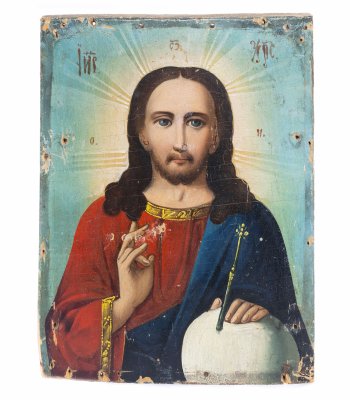купить Икона "Господь Вседержитель", дерево, масло, Российская Империя, 1850-1900 гг.