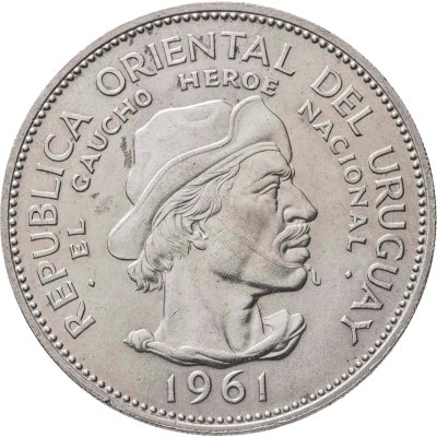 купить Уругвай 10 песо (pesos) 1961 "150 лет Революции против Испании"