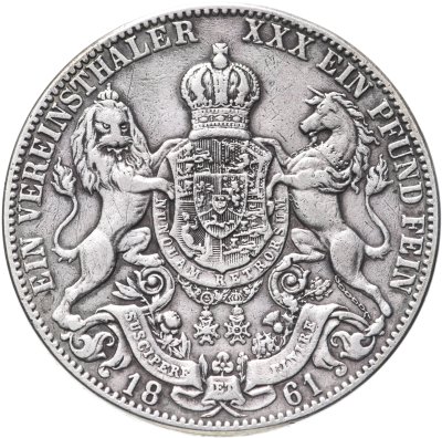 купить Германия, Ганновер 1 союзный талер 1861 "В"