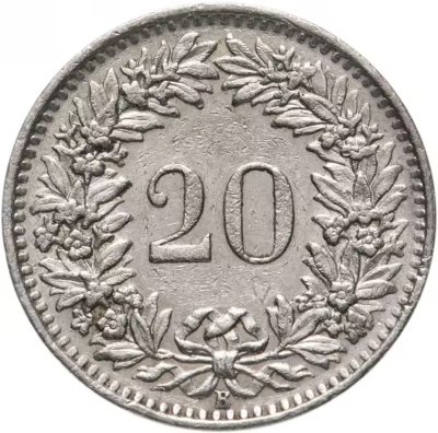 купить Швейцария 20 раппенов (rappen) 1881-2022, случайный год