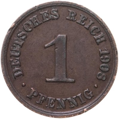купить Германия 1 пфенниг 1908 "A"