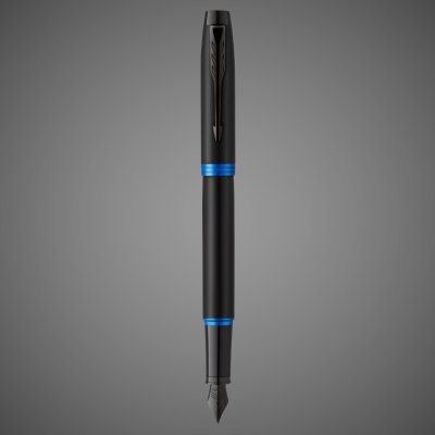 купить Перьевая ручка Parker IM Vibrant Rings Flame Blue, перо:F/M , цвет чернил: blue, в подарочной упаковке., Лаки и смолы: лак, латунь, 2026 г.