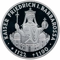 Купить Германия 10 марок 1990 "800 лет со дня смерти Фридриха I Барбаросса"