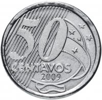 Купить Бразилия 50 сентаво 2009 г.