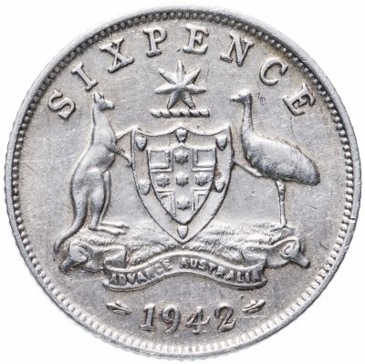 купить Австралия 6 пенсов (pence) 1942 без знака монетного двора