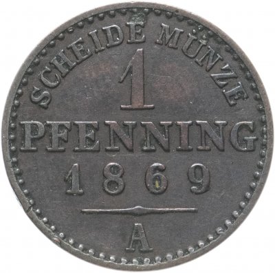 купить Германия, Пруссия 1 пфенниг 1869