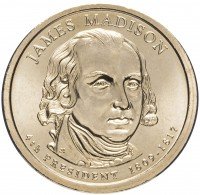 Купить США 1 доллар 2007 D "4-й президент США - Джеймс Мэдисон"