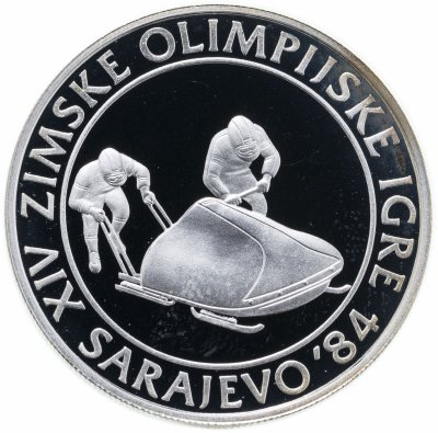 купить Югославия 100 динаров (динара, dinara) 1982 "XIV зимние Олимпийские игры, Сараево 1984 - Бобслей"