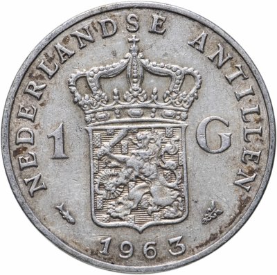 купить Нидерландские Антильские острова 1 гульден (gulden) 1963
