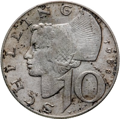 купить Австрия 10 шиллингов (shillings) 1958
