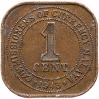 купить Малайя 1 цент (cent) 1943