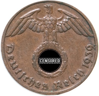 купить Германия, Третий рейх 1 рейхспфенниг (reichspfennig) 1939 F