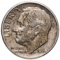 купить США 10 центов (дайм, one dime) 1964 D