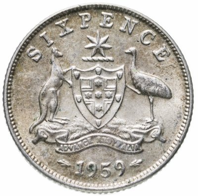 купить Австралия 6 пенсов (pence) 1959