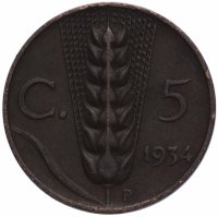 купить Италия 5 чентезимо 1920-1935