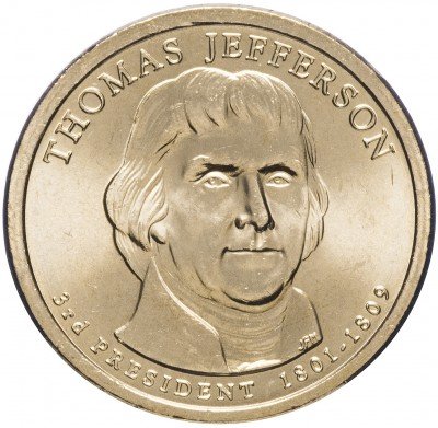 купить США 1 доллар 2007 D "3-й президент США - Томас Джефферсон"