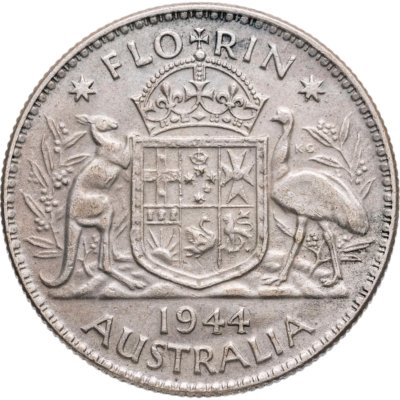 купить Австралия 2 шиллинга (флорин, shillings) 1944 Без отметки монетного двора