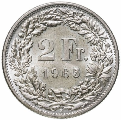 купить Швейцария 2 франка (francs) 1965