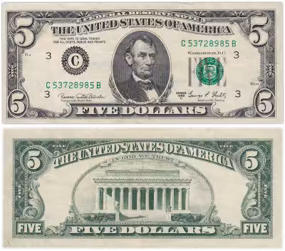 купить США 5 долларов 1969С год (Pick 450d) С-Филадельфия