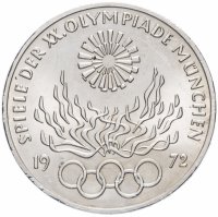 купить Германия, ФРГ 10 марок 1972 "Олимпиада в Мюнхене - Олимпийский огонь", случайный монетный двор