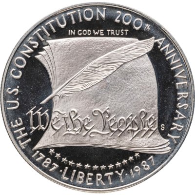 купить США 1 доллар (dollar) 1987 S Constitution (200 лет Конституции США) знак монетного двора "S" - Сан-Франциско