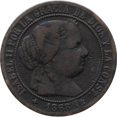 купить Испания 2 1/2 сентимо (centimos) 1868 Хубия