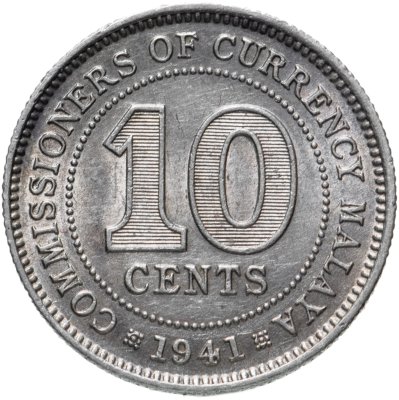 купить Малайя 10 центов (cents) 1941