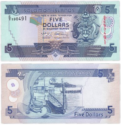 купить Соломоновы острова 5 долларов 2008 (Pick 26(2))