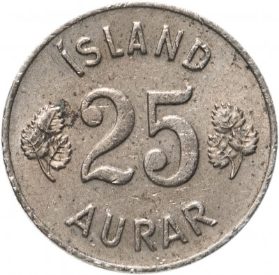 купить Исландия 25 эйре (aurar) 1951-1967, случайная дата