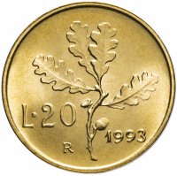 Купить Италия 20 лир (lire) 1993