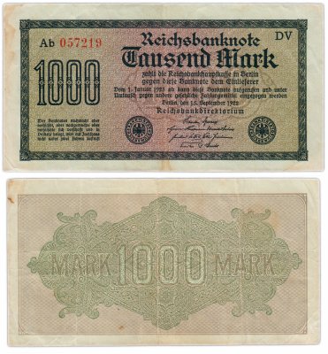 купить Германия 1000 марок 1922 (Pick 76d)