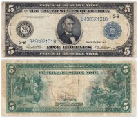 купить США 5 долларов 1914 Series 1914 (Pick 359) New York, White-Mellon