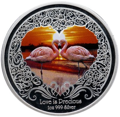 купить Остров Ниуэ 2 доллара 2011 "Любовь - фламинго"