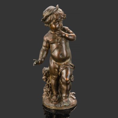 купить Скульптура "Путти" по модели скульптора Auguste Moreau, металл, бронзирование, Западная Европа, 1900-1930 гг.