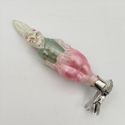 купить Игрушка ёлочная (винтаж) "Заяц" из набора "Доктор Айболит", стекло, металл, роспись, Завод стеклянных ёлочных украшений и оптических изделий, г. Москва, СССР, 1950-1960 гг.