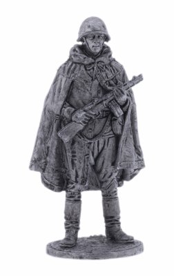 купить Оловянный солдатик, Автоматчик в каске и плащ-палатке, 1943-45 гг. СССР, Россия, 2021