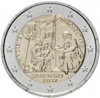 купить Словакия 2 евро 2017 "550-летие Истрополитанского Университета"