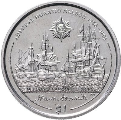 купить Британские Виргинские острова 1 доллар (dollar) 2005 "Горацио Нельсон - Любимые корабли Нельсона"