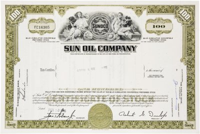 купить Акция США SUN OIL COMPANY 1969 г.