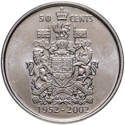купить Канада 50 центов 2002 "50 лет правления королевы Елизаветы II"