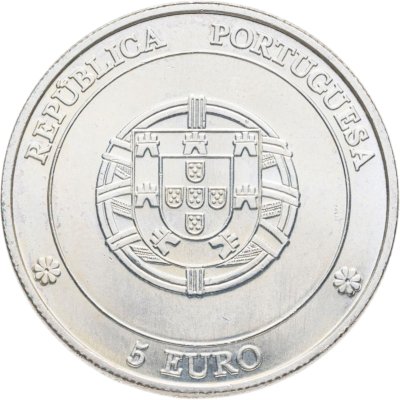купить Португалия 5 евро (euro) 2005 ЮНЕСКО - Исторический центр города Ангра-ду-Эроишму