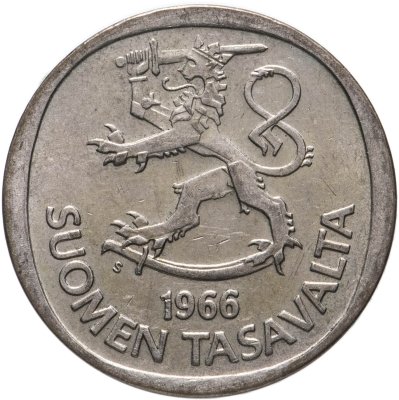 купить Финляндия 1 марка (markka) 1966 S