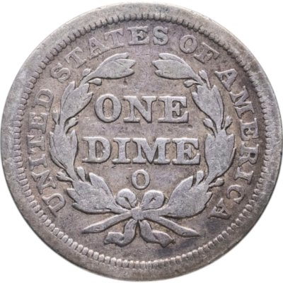 купить США 10 центов (дайм, one dime) 1857 "Seated Liberty Dime" знак монетного двора: "O" - Новый Орлеан