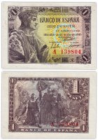 купить Испания 1 песета 1943 (Pick 126)