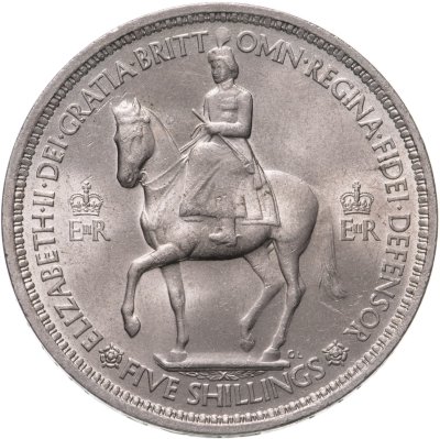 купить Великобритания 5 шиллингов (shillings) 1953 "Коронация Королевы Елизаветы II"