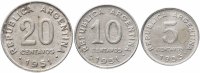 Купить Аргентина, набор из 3 монет 1951-1955 Хосе де Сан Мартин