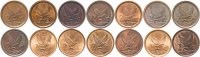 купить ЮАР набор из 14 монет 2 цента (cent) 1990-2001