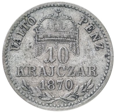 купить Венгрия 10 крейцеров (krajczar) 1870 KB
