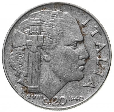 купить Италия 20 чентезимо (centesimi) 1940 не магнетик