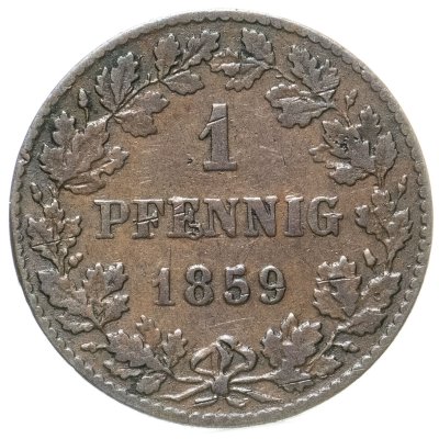 купить Германия, Нассау 1 пфенниг 1859